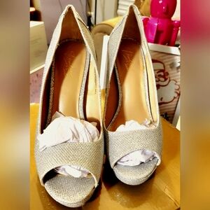 Thalia Sodi Lenna Silver Sparkle and Rhinestone heels NWB sz. 7.5